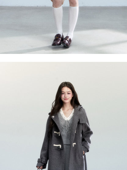 V-Neck Cable-Knit Top And Pleated A-Line Skirt