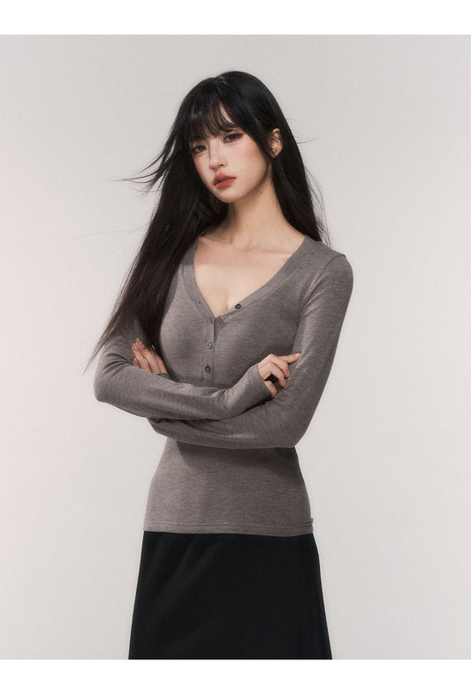 Slim-Fit V-Neck Base Layer Top