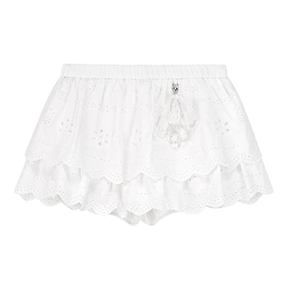 Cotton Eyelet Tie Front Blouse & Skort