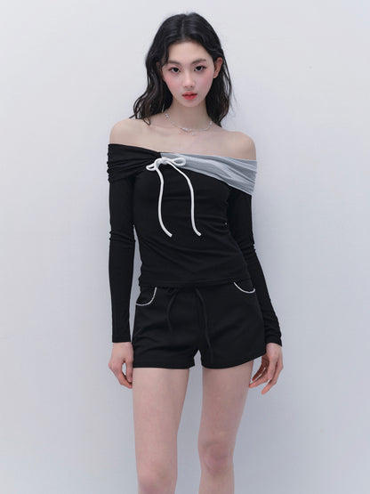 Straight-Leg Shorts With A Slim Tie Belt