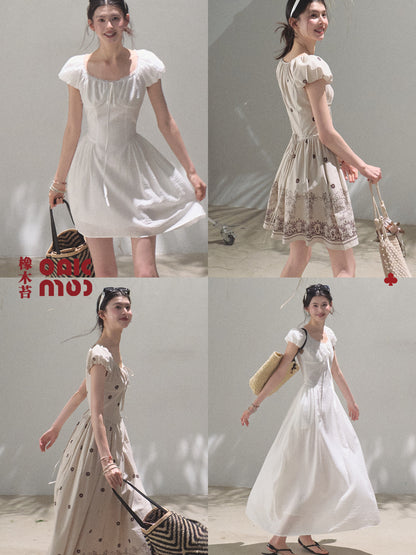 Puff-Sleeve Dress In 2 Variations, 2 Lengths