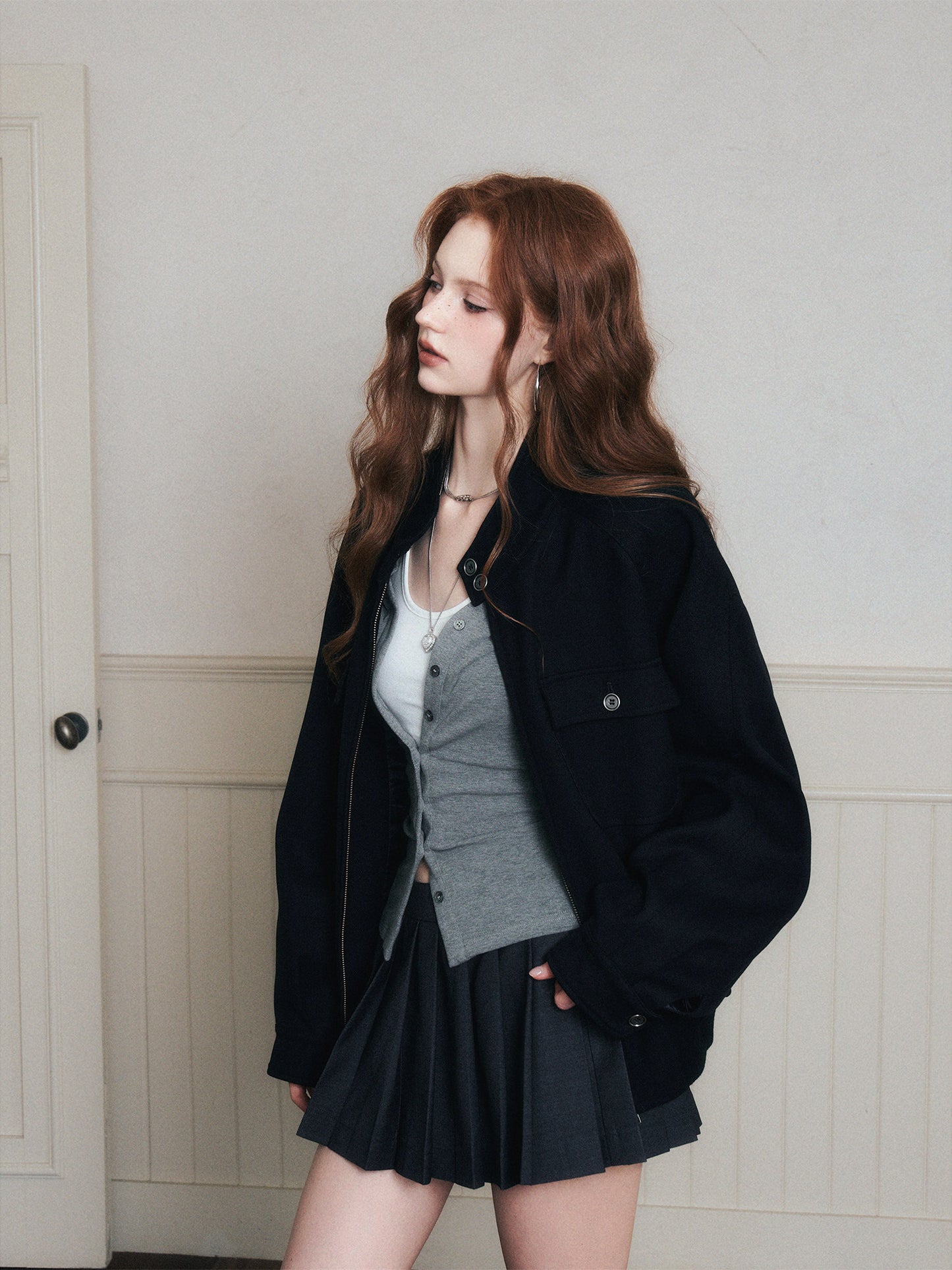 Loose-Fit Flap-Pocket Jacket