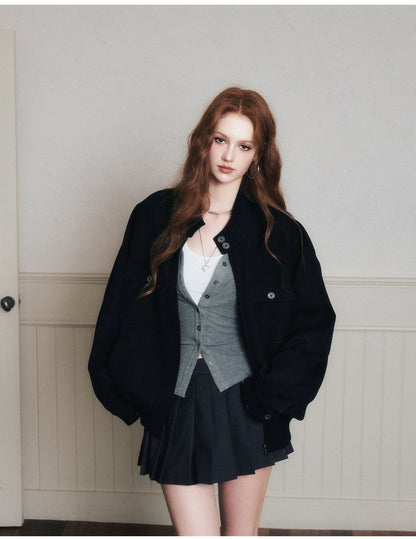 Loose-Fit Flap-Pocket Jacket