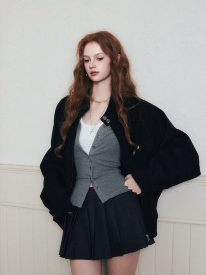 Loose-Fit Flap-Pocket Jacket