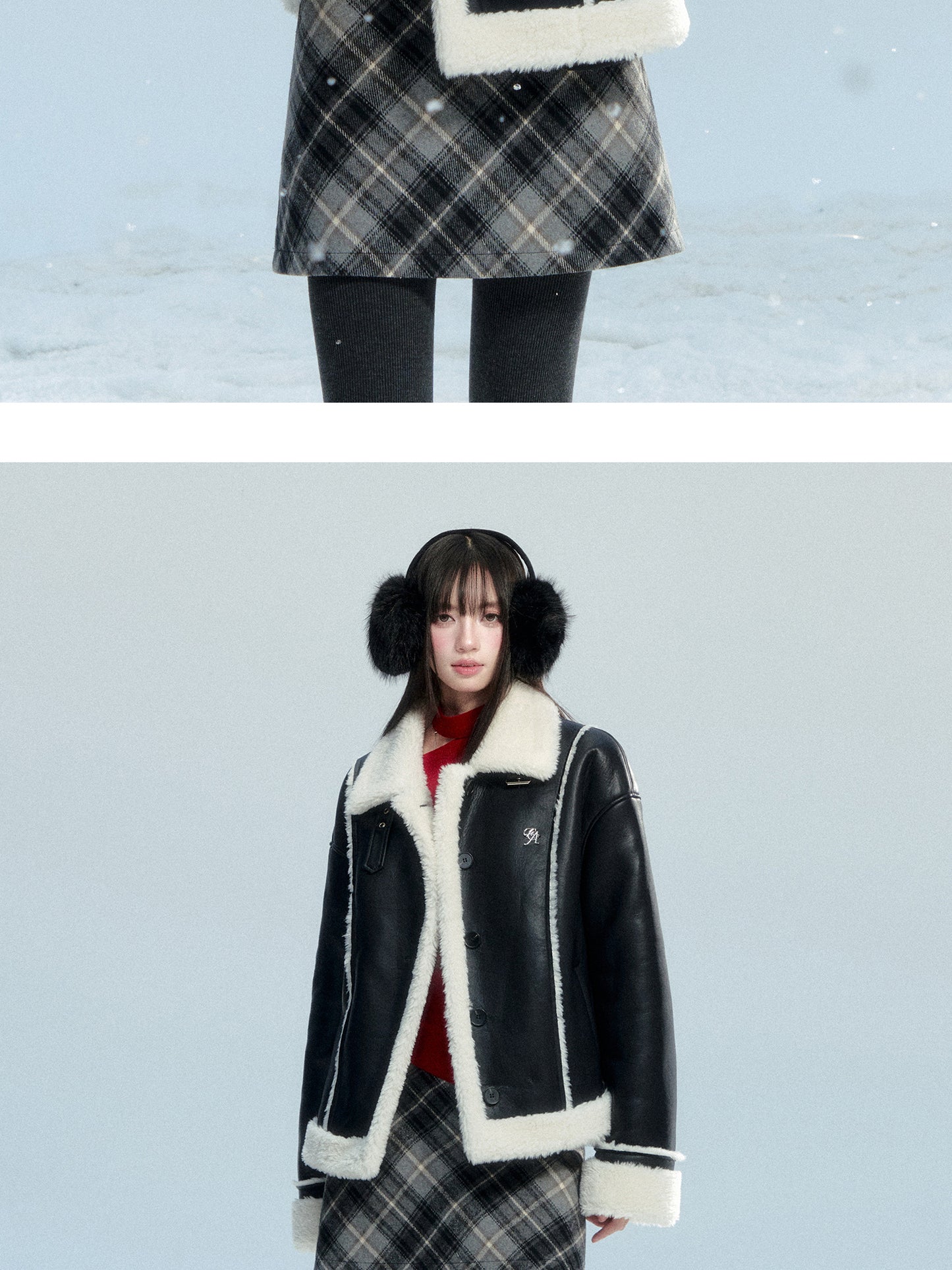 High Waist Diamond Plaid A-Line Mini Skirt