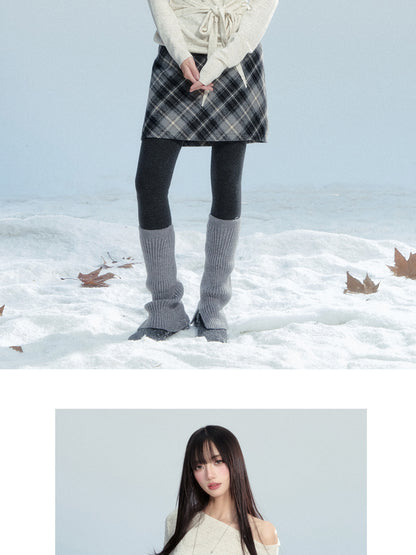 High Waist Diamond Plaid A-Line Mini Skirt