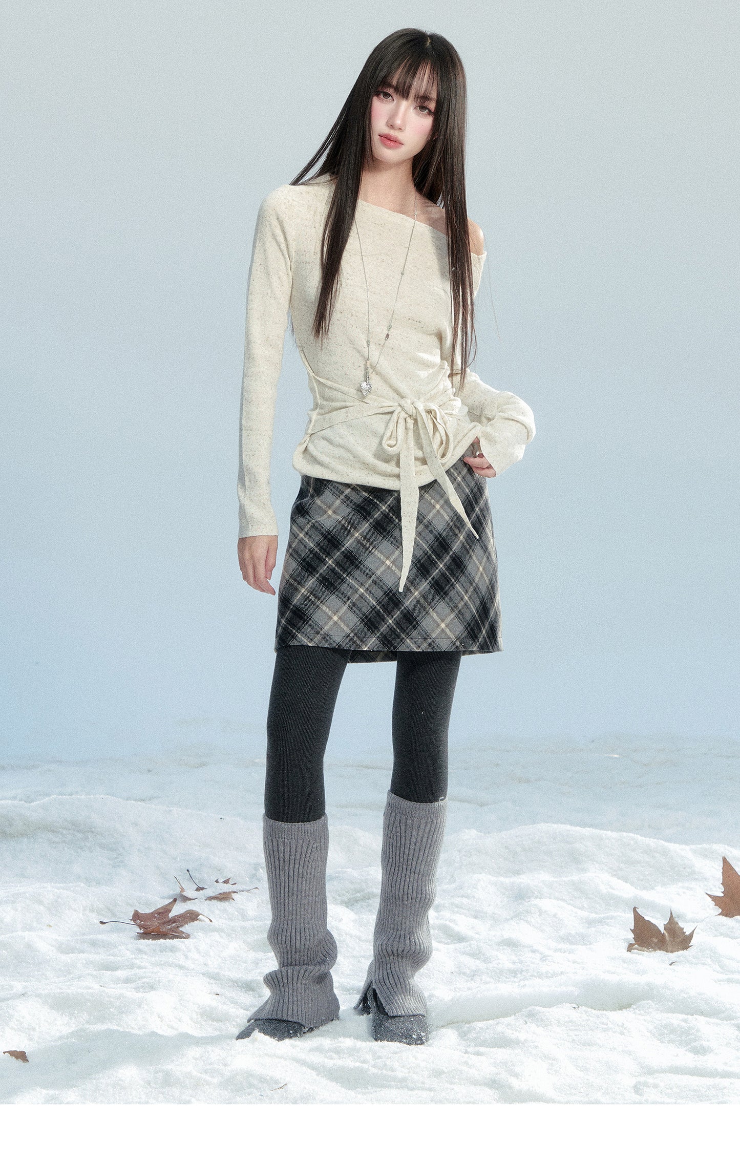 High Waist Diamond Plaid A-Line Mini Skirt