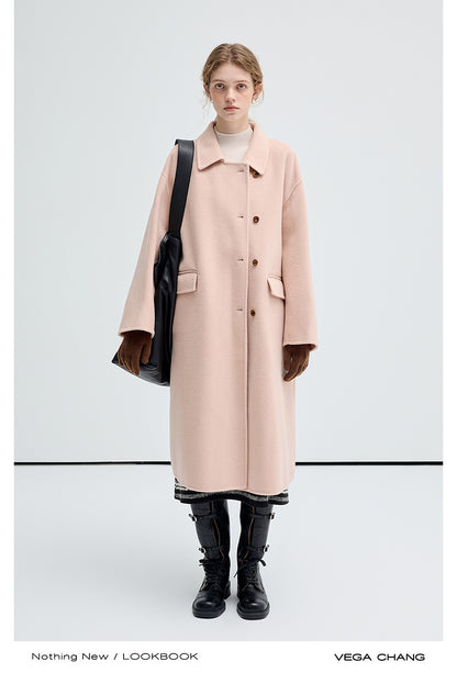 Classic Wool Overcoat With Dropped Shoulders