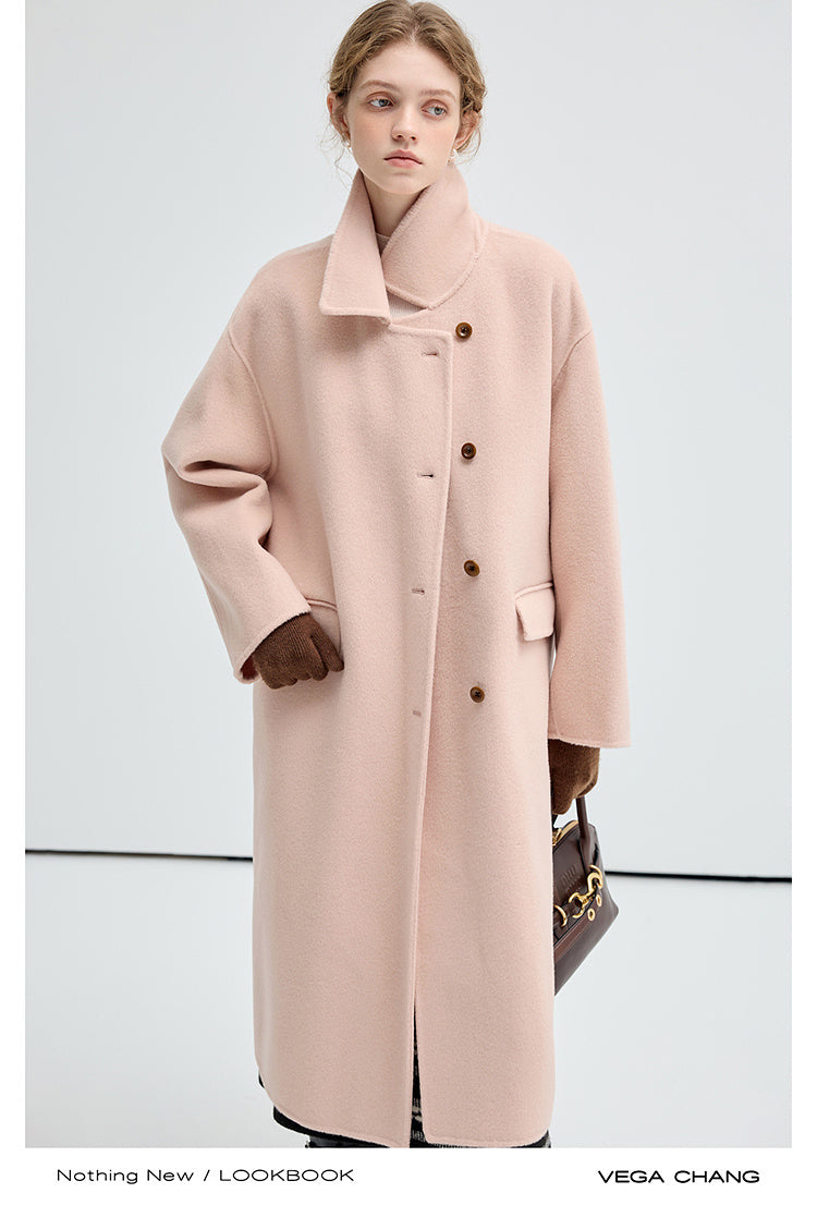 Classic Wool Overcoat With Dropped Shoulders