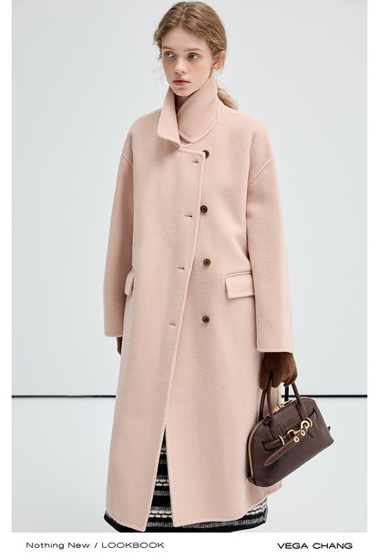 Classic Wool Overcoat With Dropped Shoulders