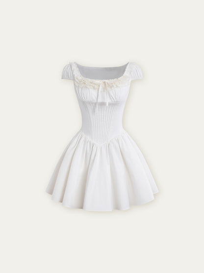 Corset-Inspired Cotton Dress With Lace-Up Back