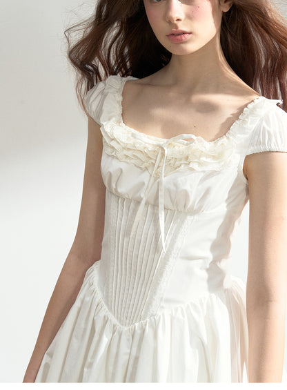 Corset-Inspired Cotton Dress With Lace-Up Back