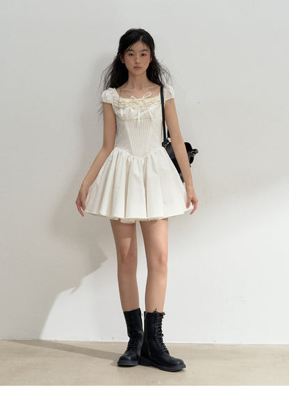 Corset-Inspired Cotton Dress With Lace-Up Back