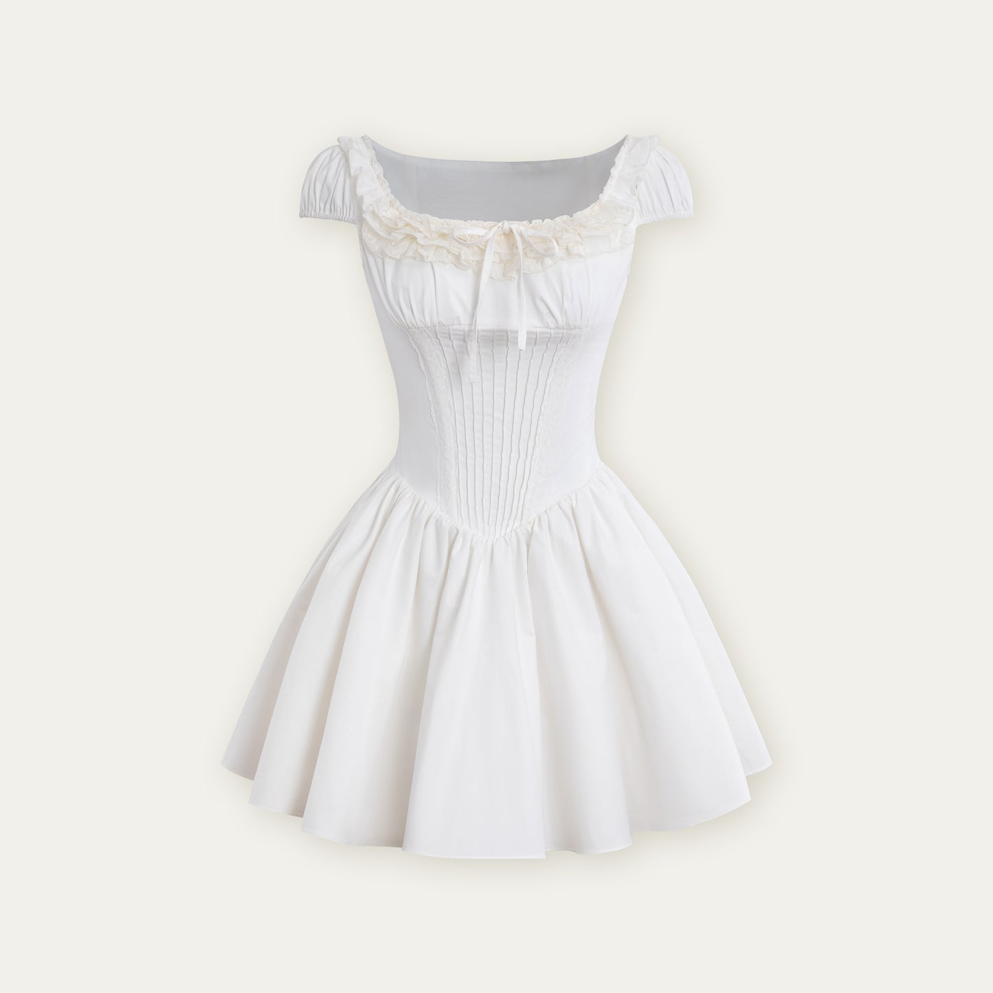 Corset-Inspired Cotton Dress With Lace-Up Back