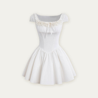Corset-Inspired Cotton Dress With Lace-Up Back