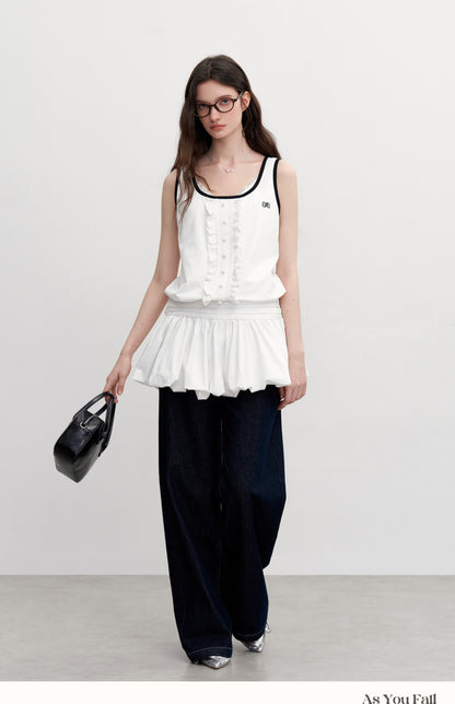 Bubble Hem Dress With Contrast Edging