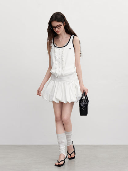 Bubble Hem Dress With Contrast Edging