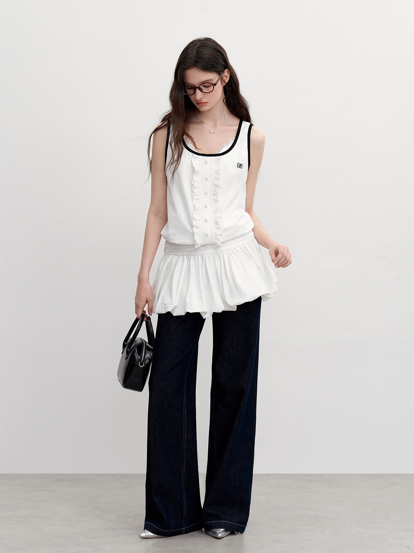 Bubble Hem Dress With Contrast Edging