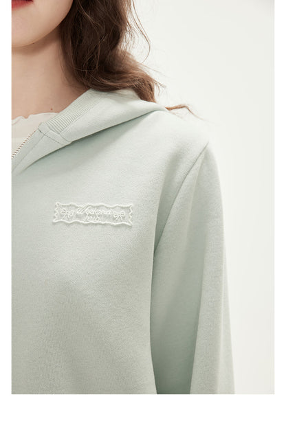 Zip-Up Hoodie And Sweatpants With Embroidered Label