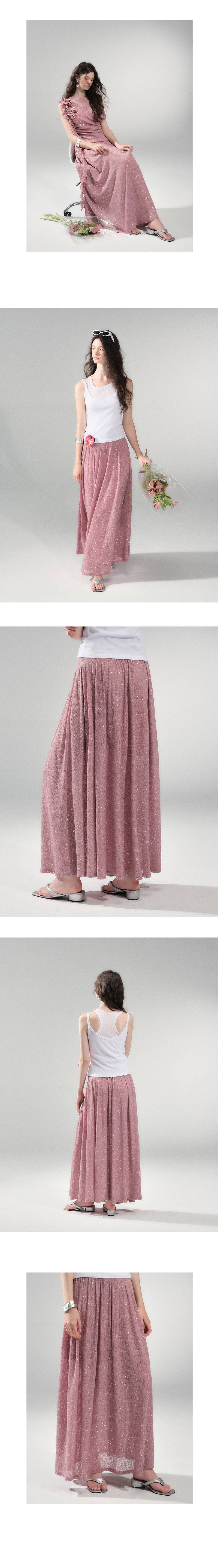 Sparkle Ruffle Bardot Top & Maxi Skirt