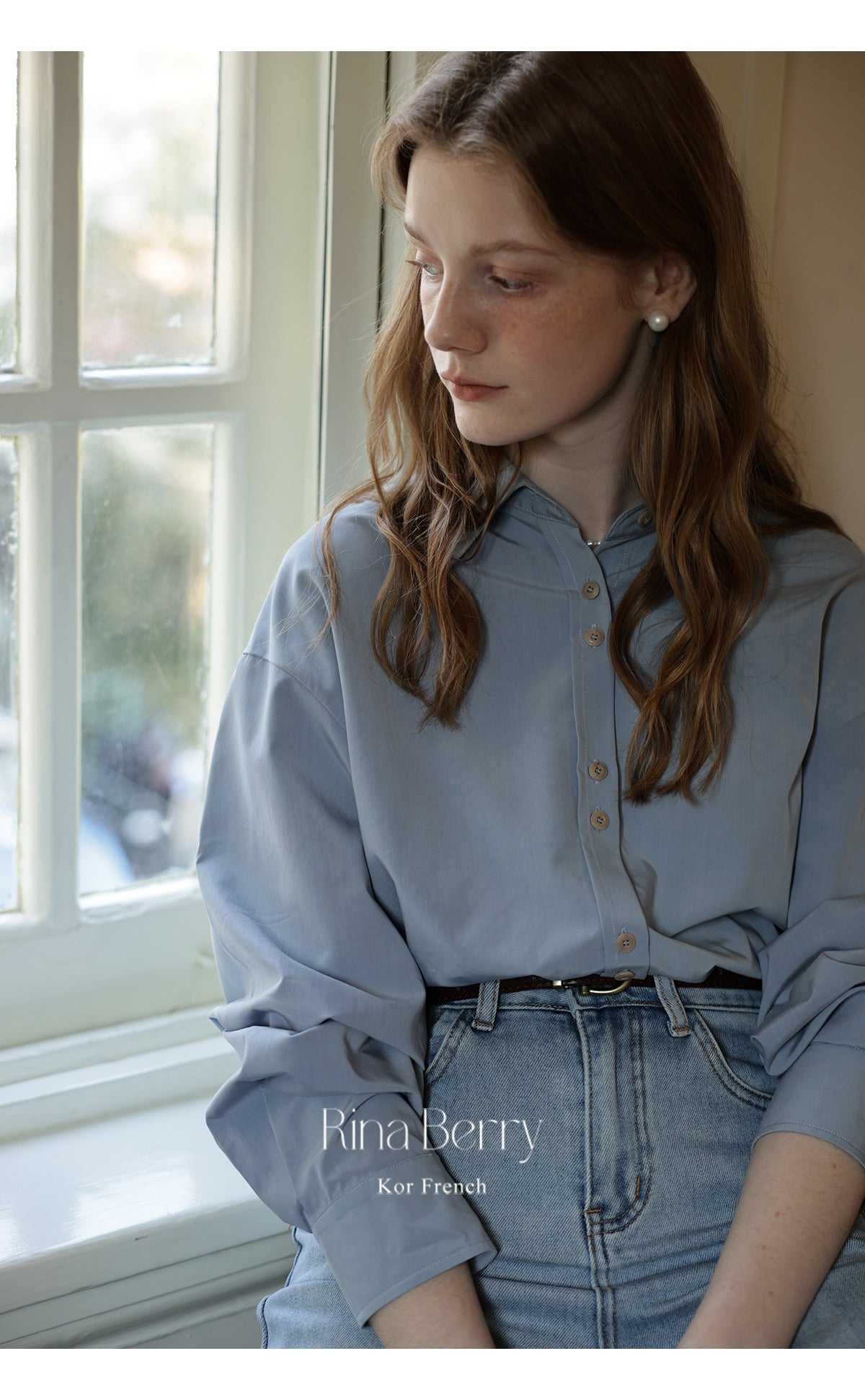 Rose Embroidered Paired Button Shirt