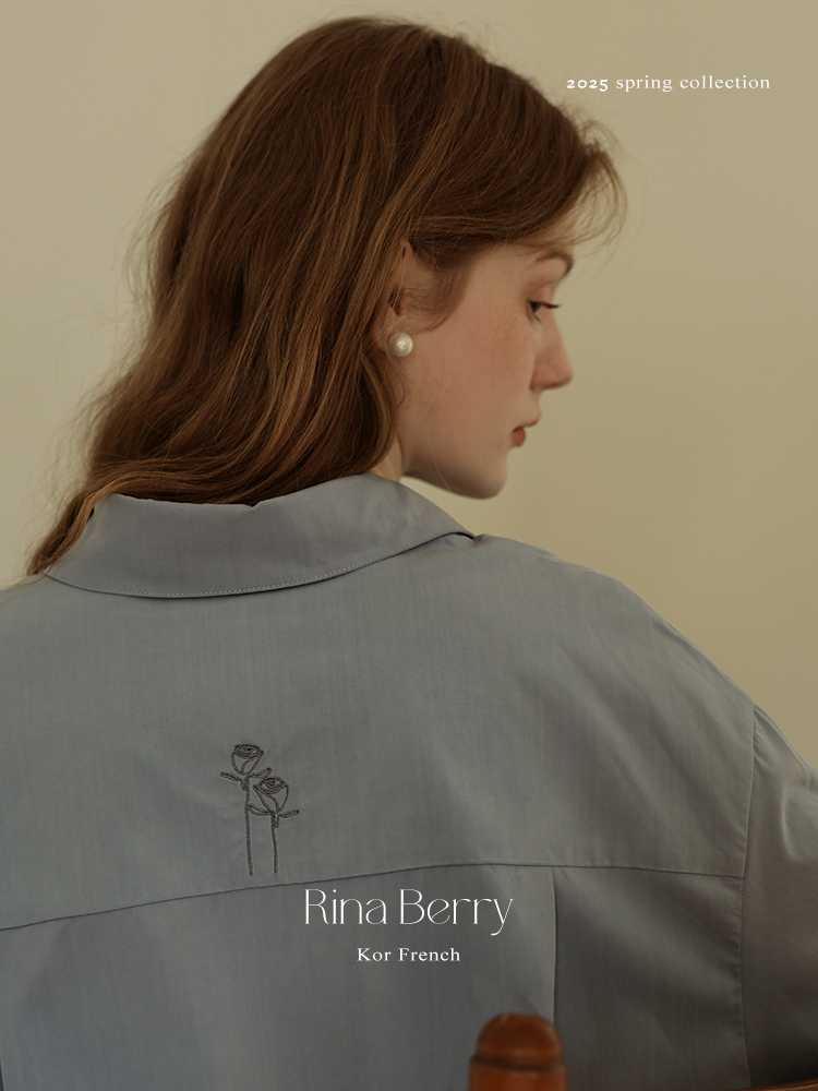 Rose Embroidered Paired Button Shirt