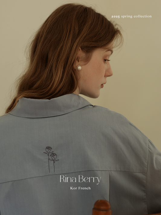 Rose Embroidered Paired Button Shirt