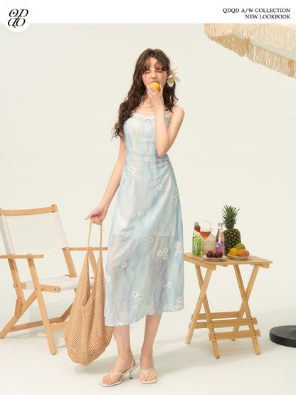 Sheer Floral Cami Dress With Lace Detail