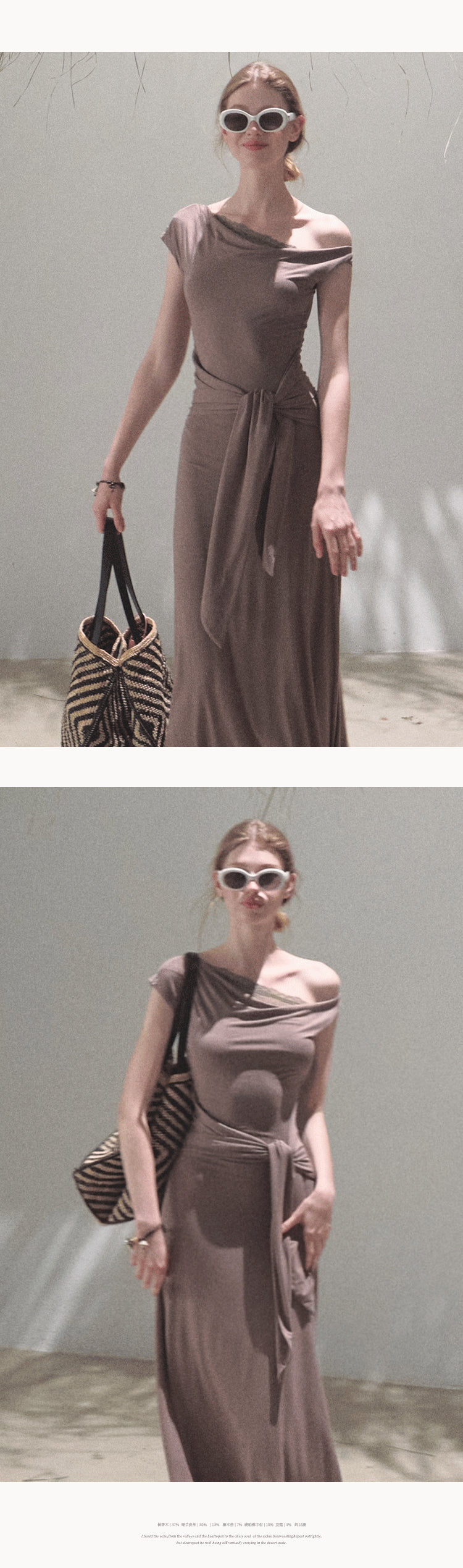 Waist-Tie One Shoulder Dress