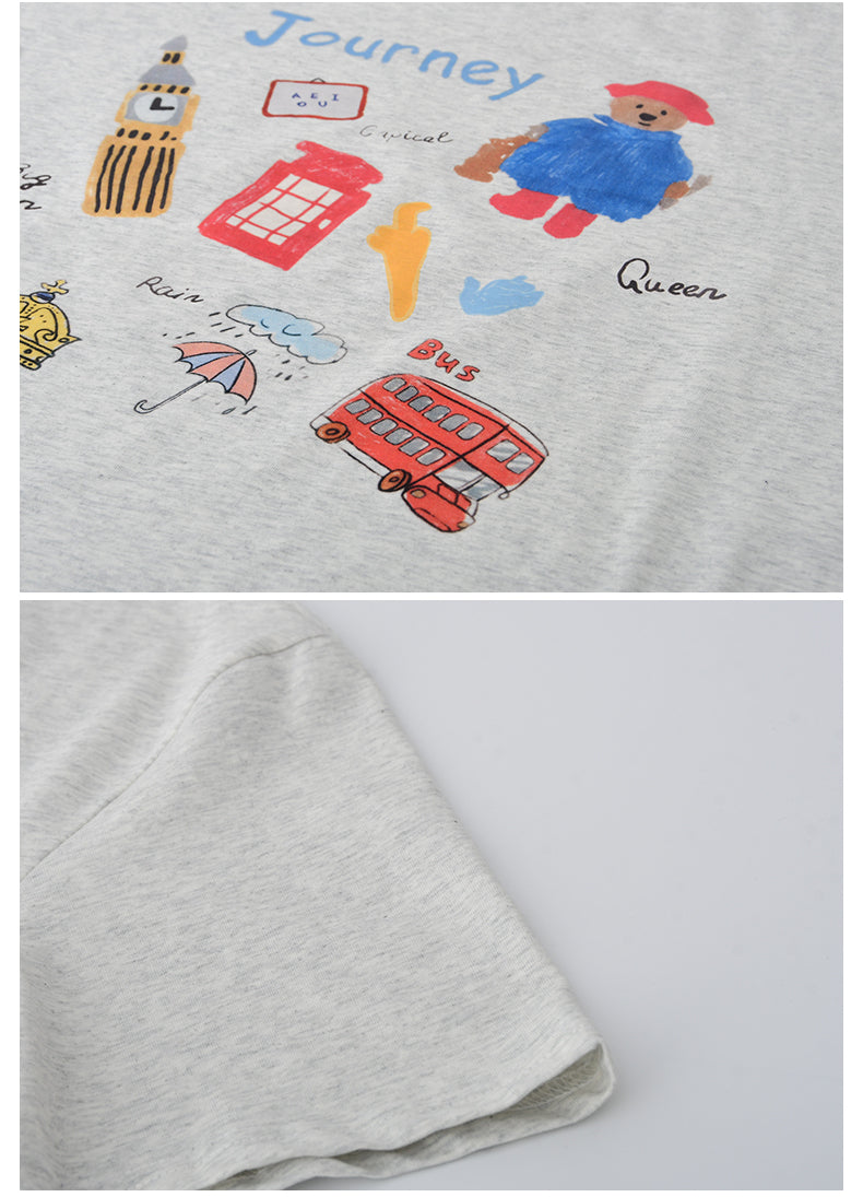 Journey To London Oversized Cotton Printed T-Shirt