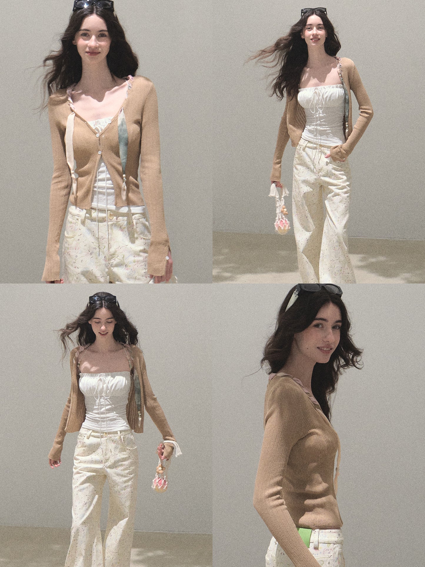 Knit Top With Braided Ribbon Detail
