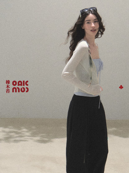 Knit Top With Braided Ribbon Detail