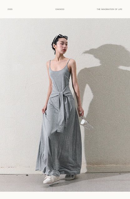 Maxi Cami Dress With Waist Tie Detail
