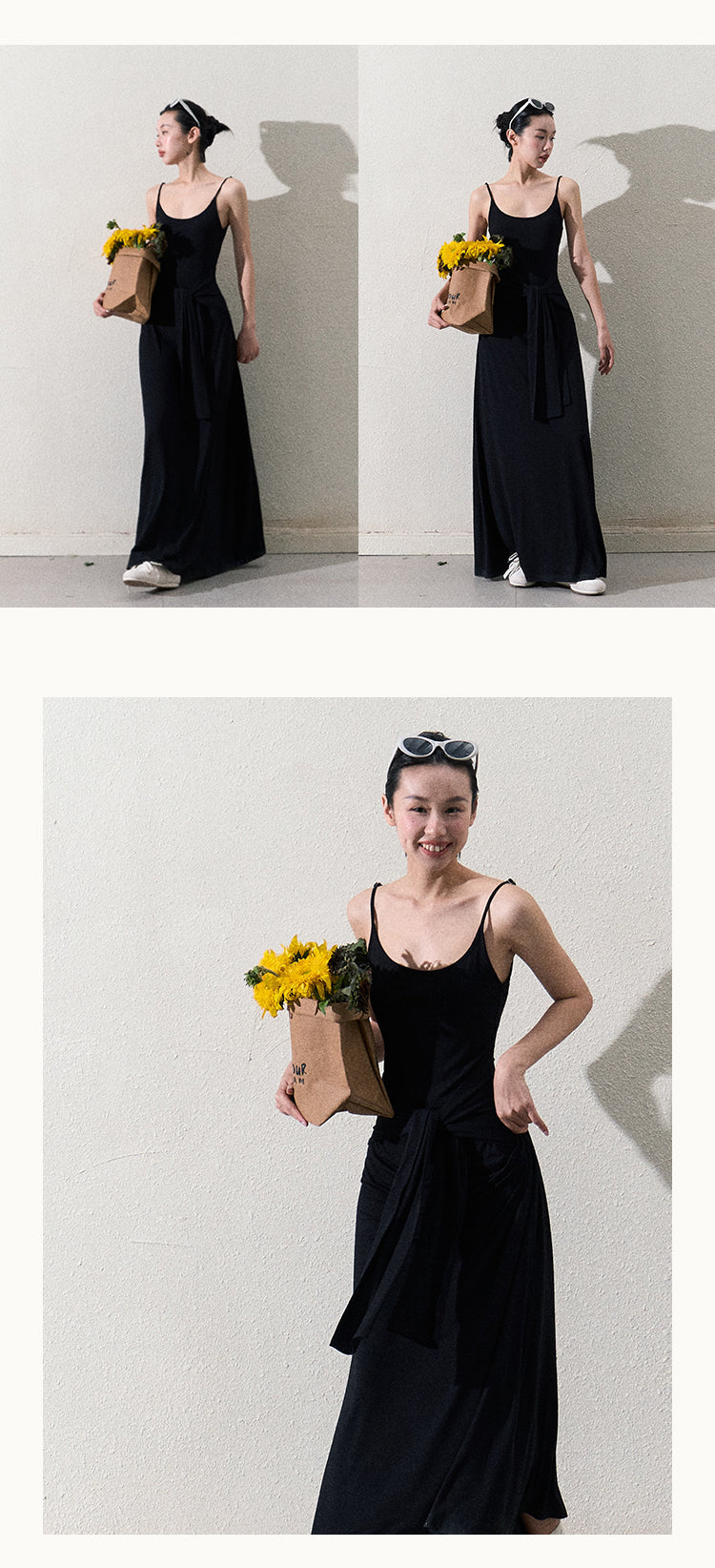 Maxi Cami Dress With Waist Tie Detail