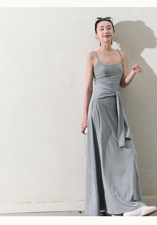 Maxi Cami Dress With Waist Tie Detail