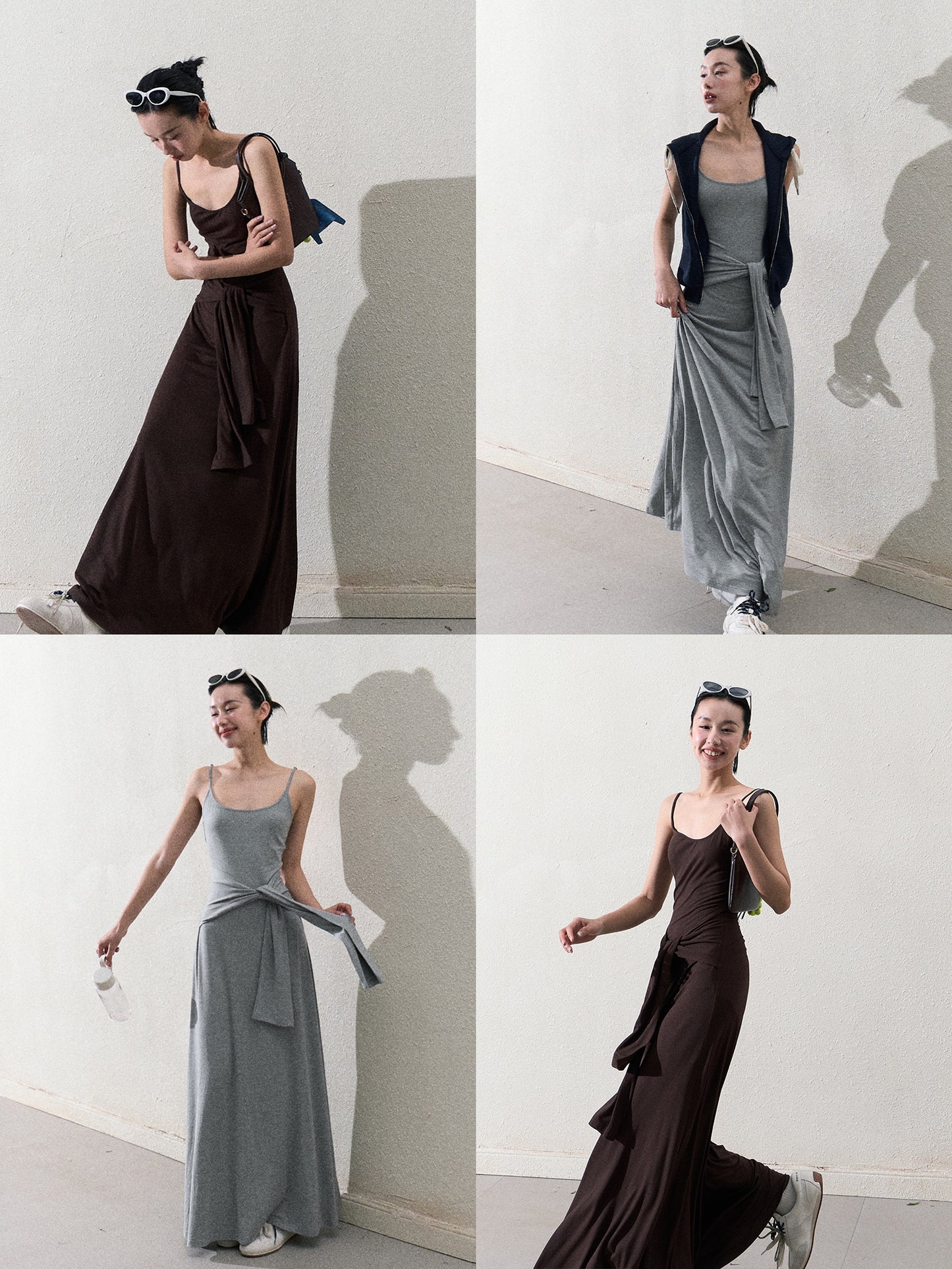 Maxi Cami Dress With Waist Tie Detail