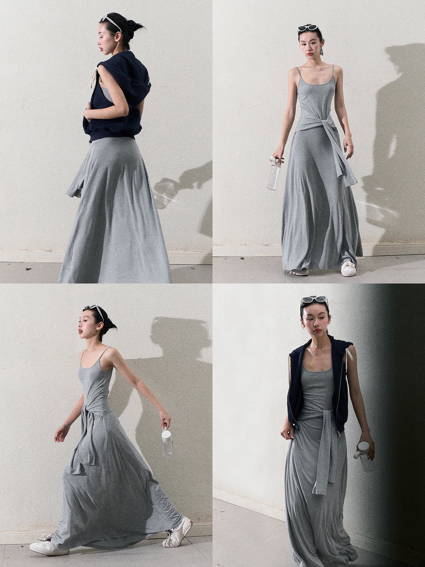 Maxi Cami Dress With Waist Tie Detail