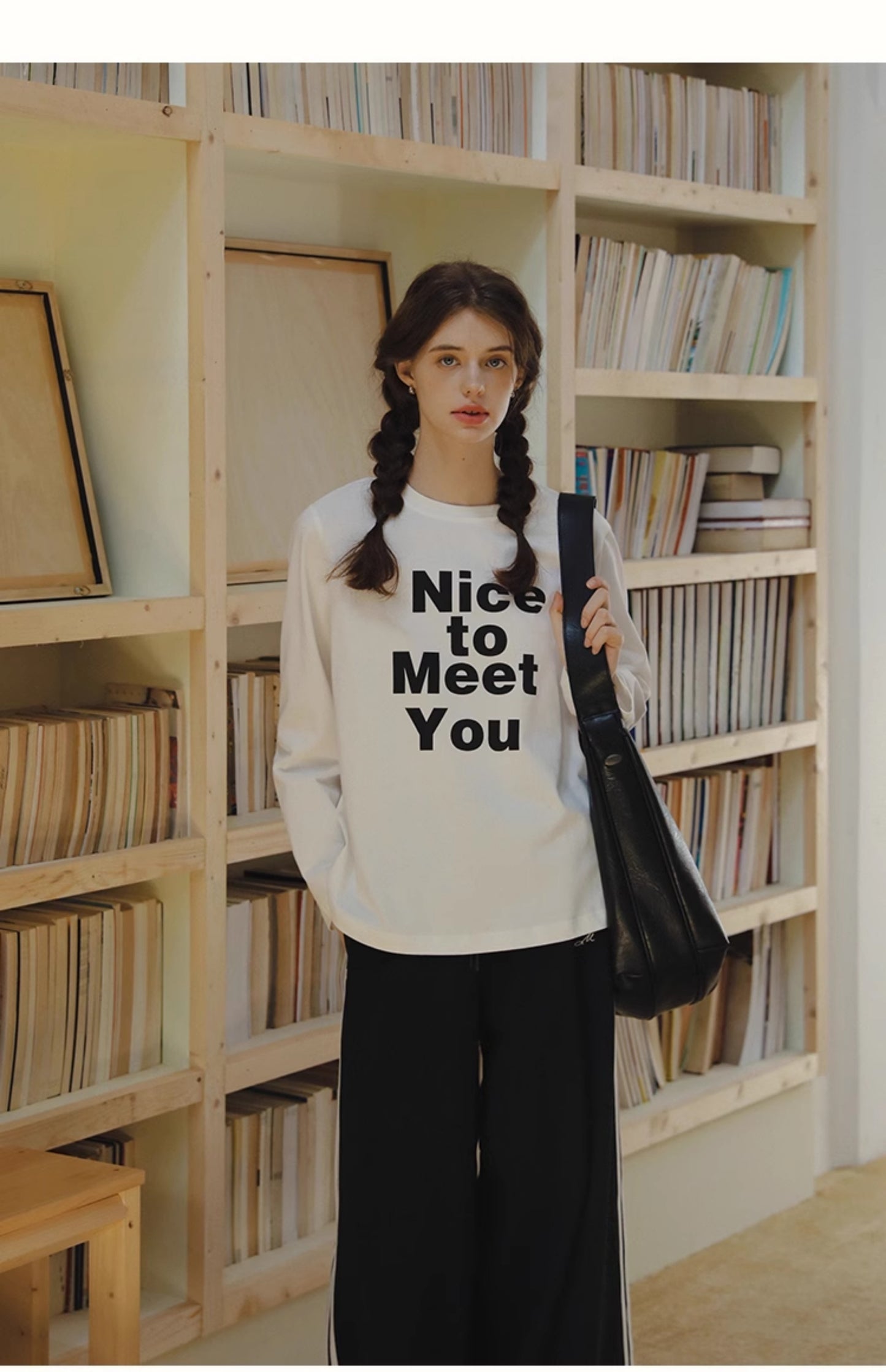 Long-Sleeve Message Print Tee