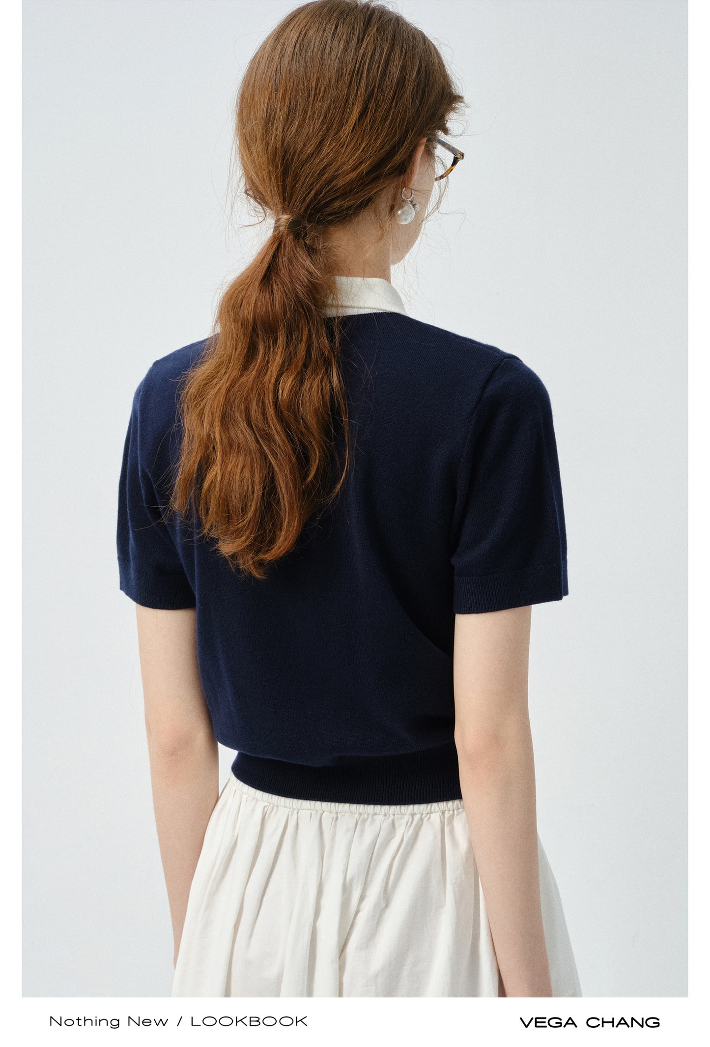 Flower Embroidered Puff-Sleeve Polo Shirt