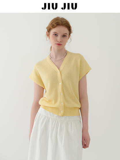 Knit Top In Silk Blend With Matching Lace Scarf