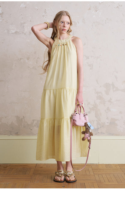 Beaded Halter Neck Maxi Dress