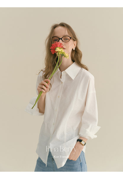 Basic Shirt With Back Waist Button