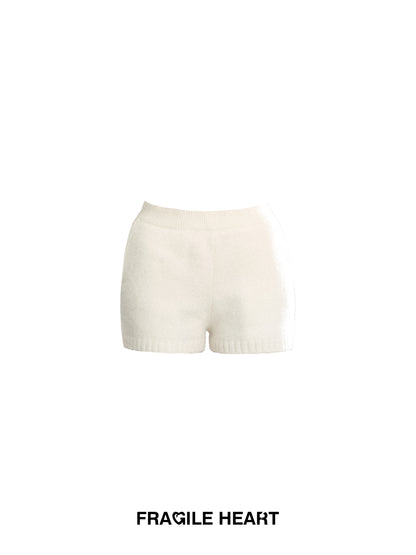 One-Shoulder Cutout Batwing Knit Top And Shorts