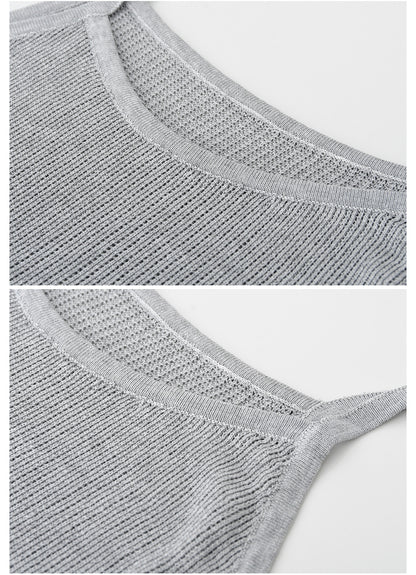 Sheer Puff-Sleeve Blouse With Knit Cami Set