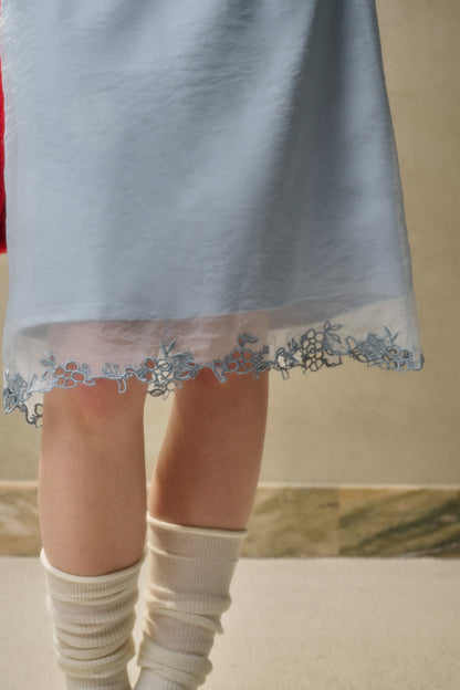 Lace-Trimmed Satin Skirt In Two Lengths
