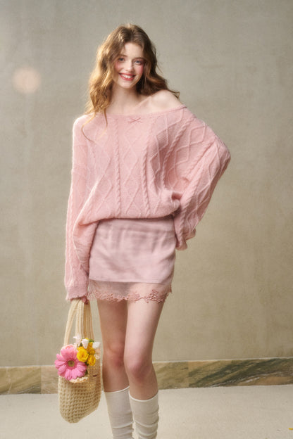 Lace-Trimmed Satin Skirt In Two Lengths