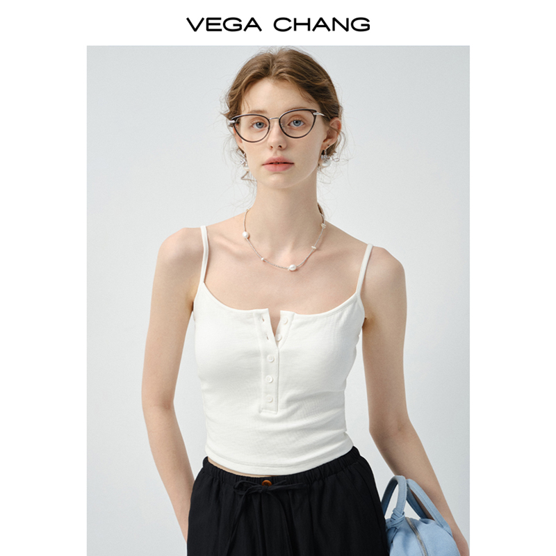 Half-Button Padded Camisole Top