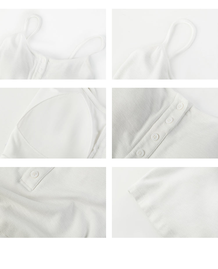 Half-Button Padded Camisole Top