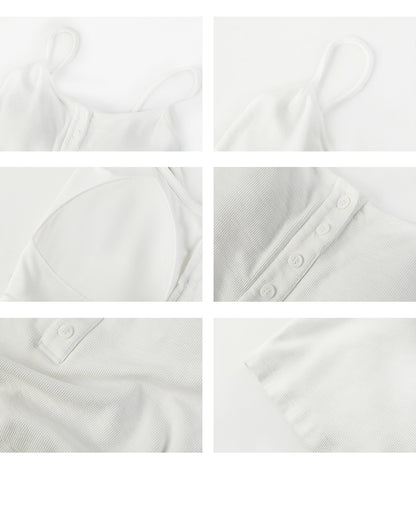 Half-Button Padded Camisole Top
