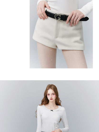Wool Blend Micro Shorts
